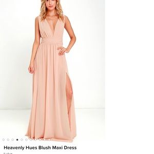 Lulus Heavenly Hues Blush Maxi Dress
